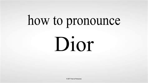 how is dior pronounced